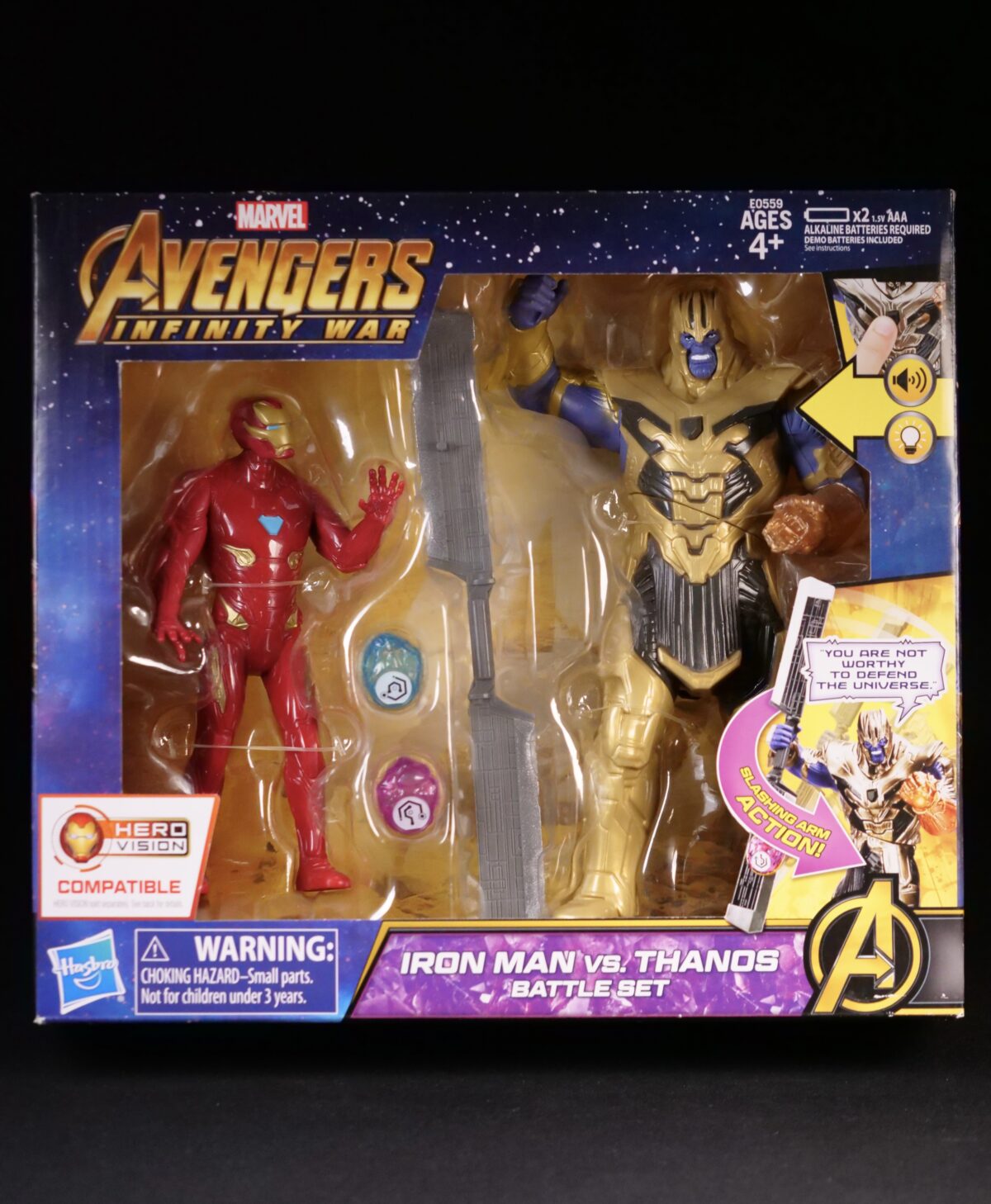 Marvel Avengers Infinity War – Iron Man vs. Thanos Battle Set (Hero Vision Compatible)