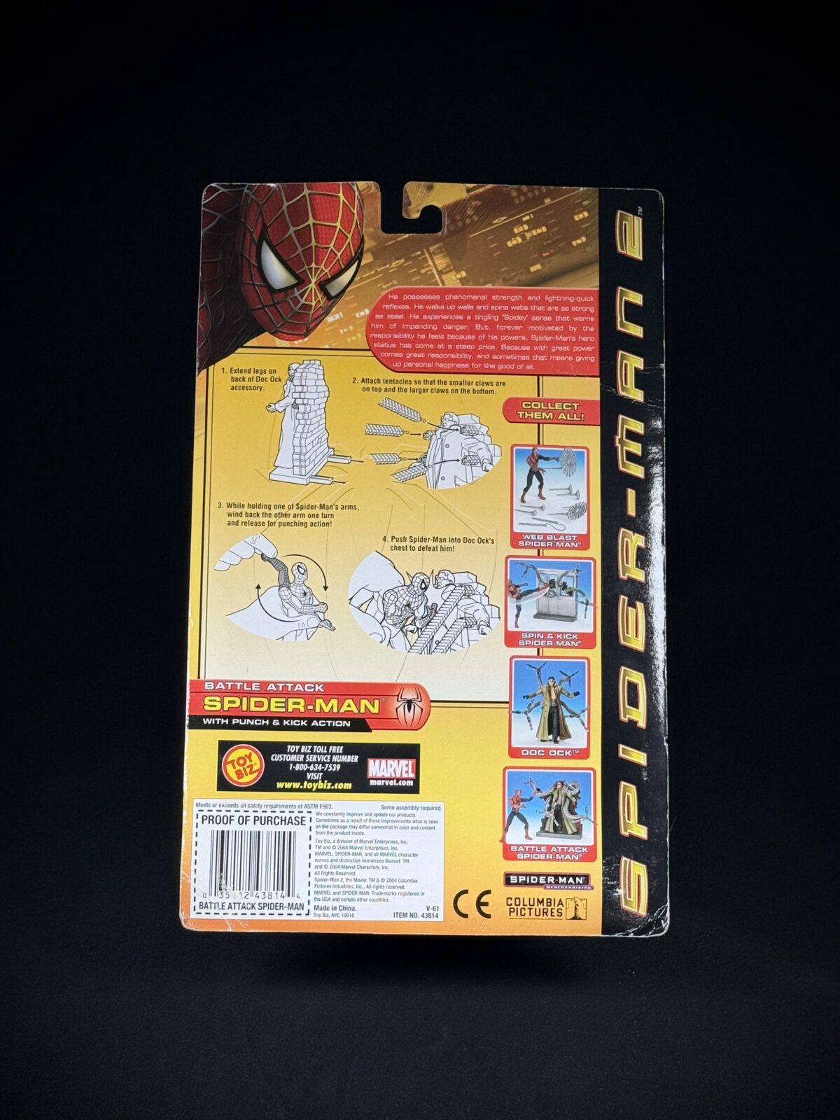 Spider-Man 2 Battle Attack Spider-Man Figure - Toy Biz (2004) - Image 2