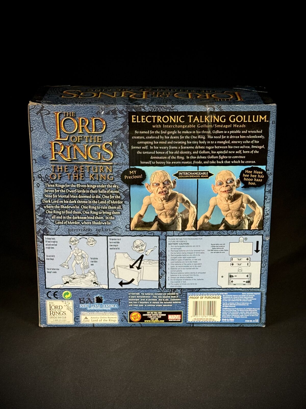 Lord of the Rings – Electronic Talking Gollum (Toy Biz, Return of the King) - Image 2