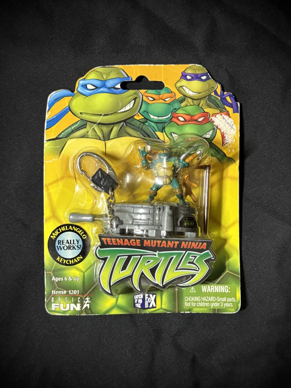 TMNT Mini Figure Keychain with Trash Can