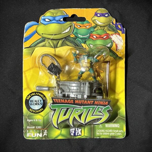 TMNT Mini Figure Keychain with Trash Can