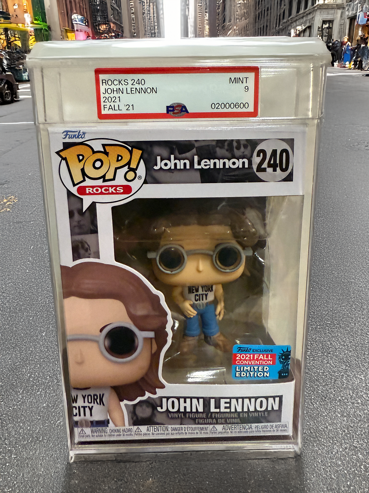 Funko Pop! Rocks #240 John Lennon NYC (PSA Mint 9 - 2021 Fall Convention LE