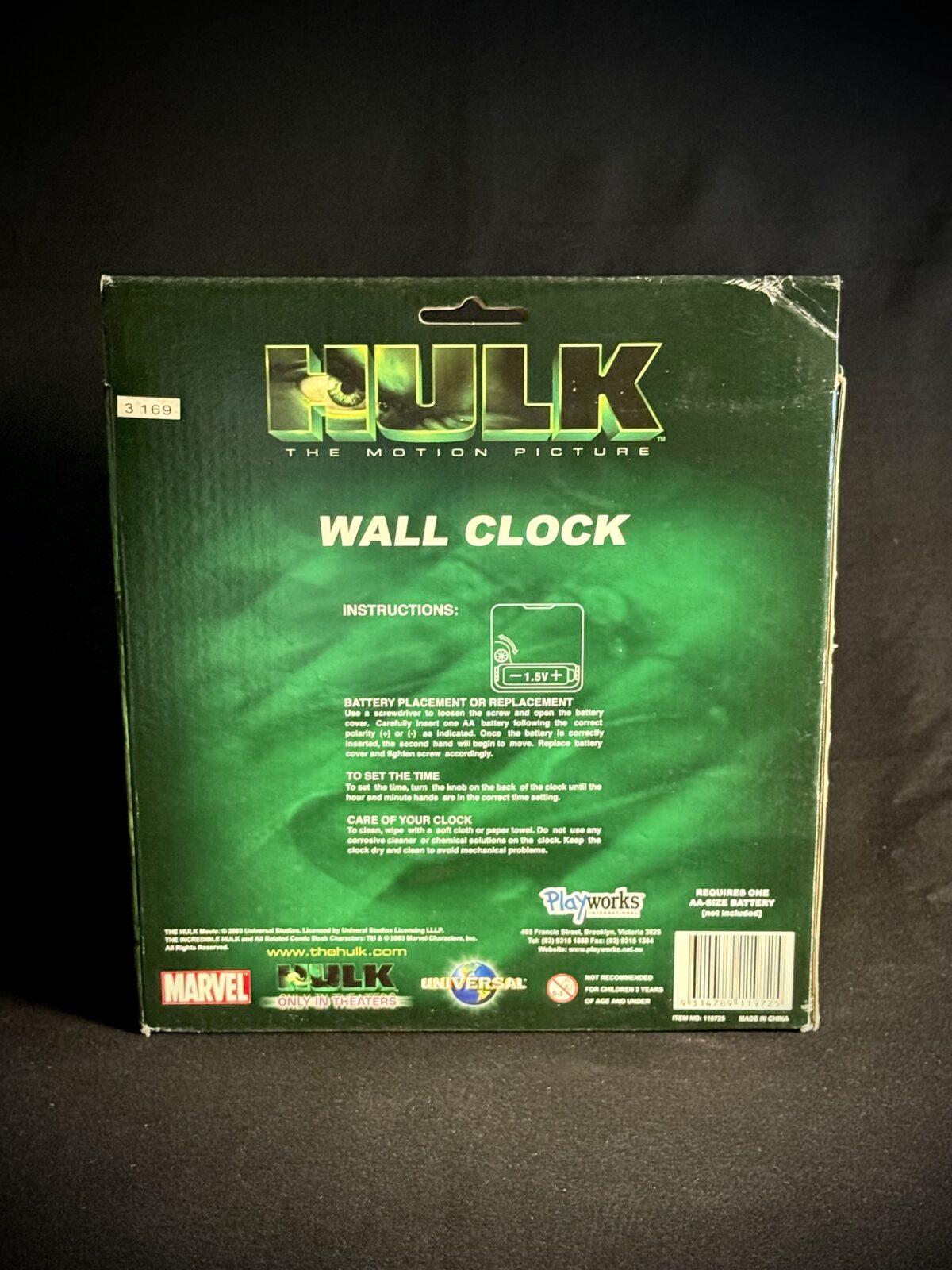 HULK Wall Clock (2003) - Image 2