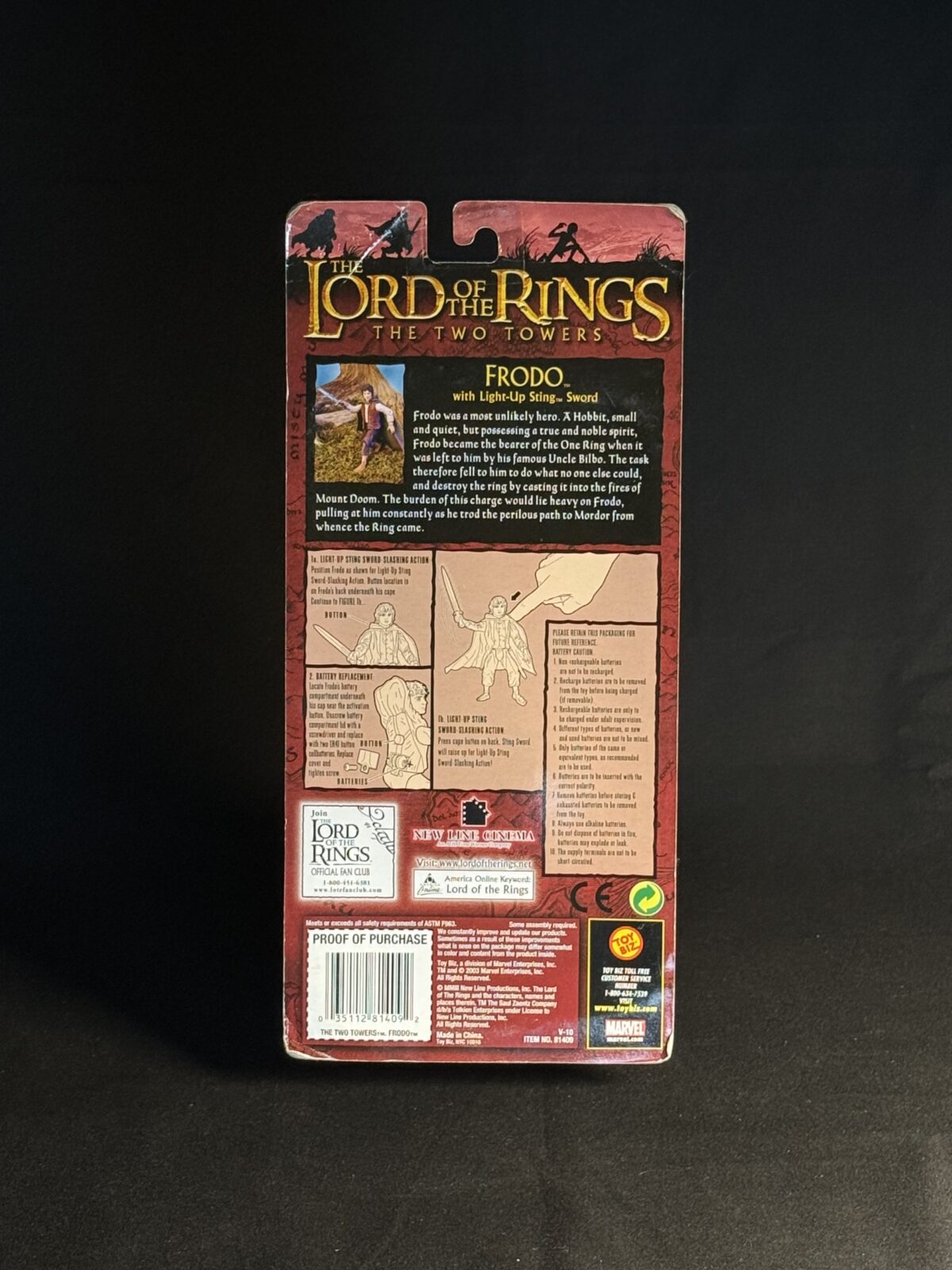 Frodo with Light-Up Sting Sword – The Two Towers (Toy Biz) - Image 2