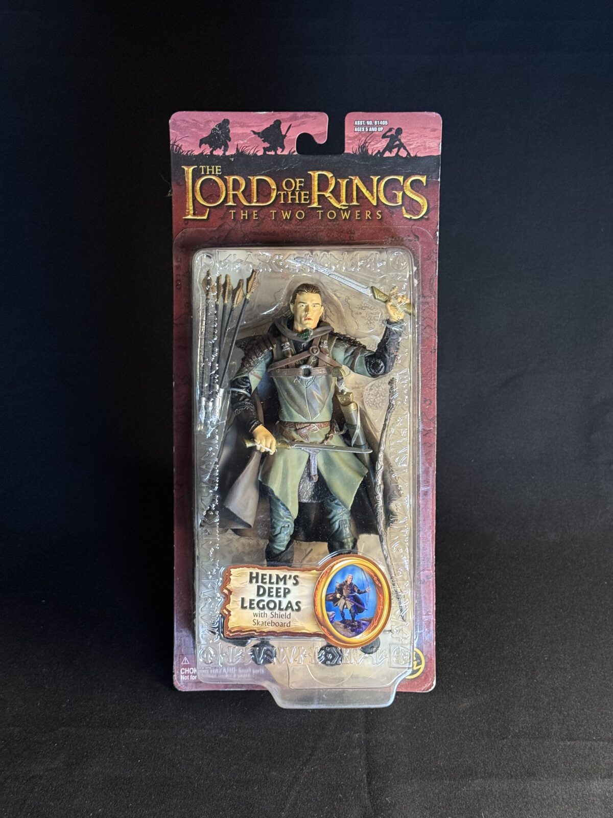 Helm’s Deep Legolas (with Shield Skateboard) – The Two Towers (Toy Biz)