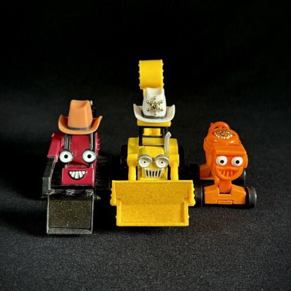 Bob the Builder Diecast Cowboy Lot (Sheriff Scoop, Cowboy Travis, Dizzy) - Rare Set of 3