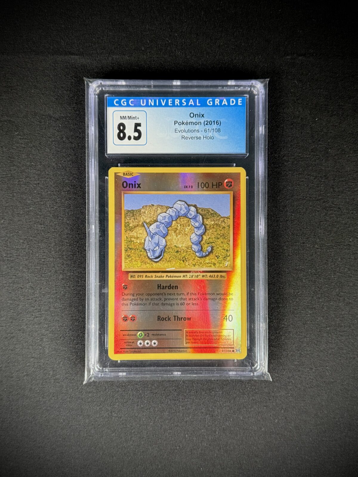 2016 Pokémon Onix Evolutions 61/108 Reverse Holo (CGC 8.5)