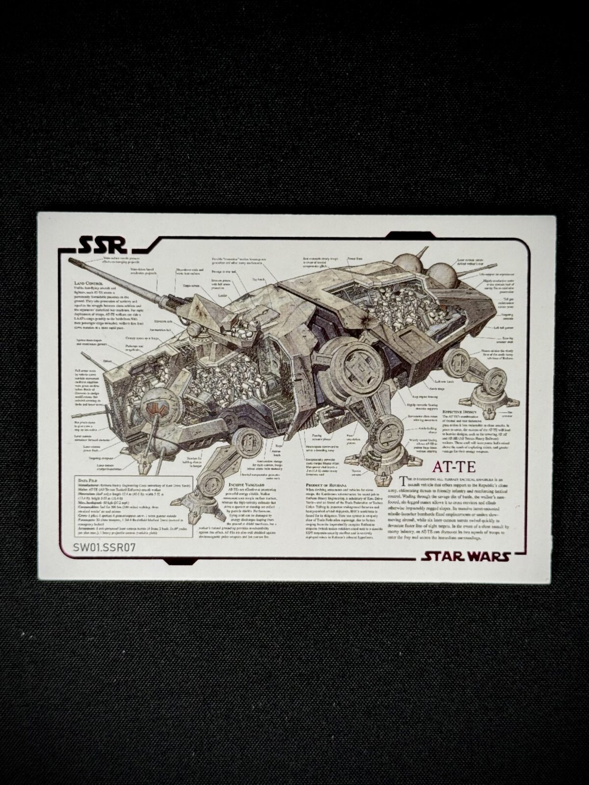 Star Wars AT-TE Schematic Collector Card
