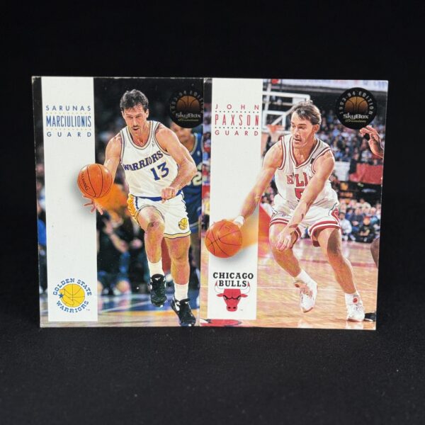 1993‑94 SkyBox Premium 2‑Card Lot (Šarūnas Marčiulionis #75 & John Paxson #46)