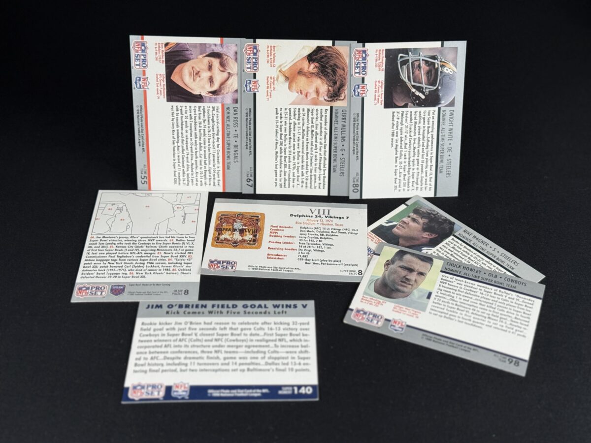 1990 Pro Set “Super Bowl Supermen” 8‑Card Lot - Image 2