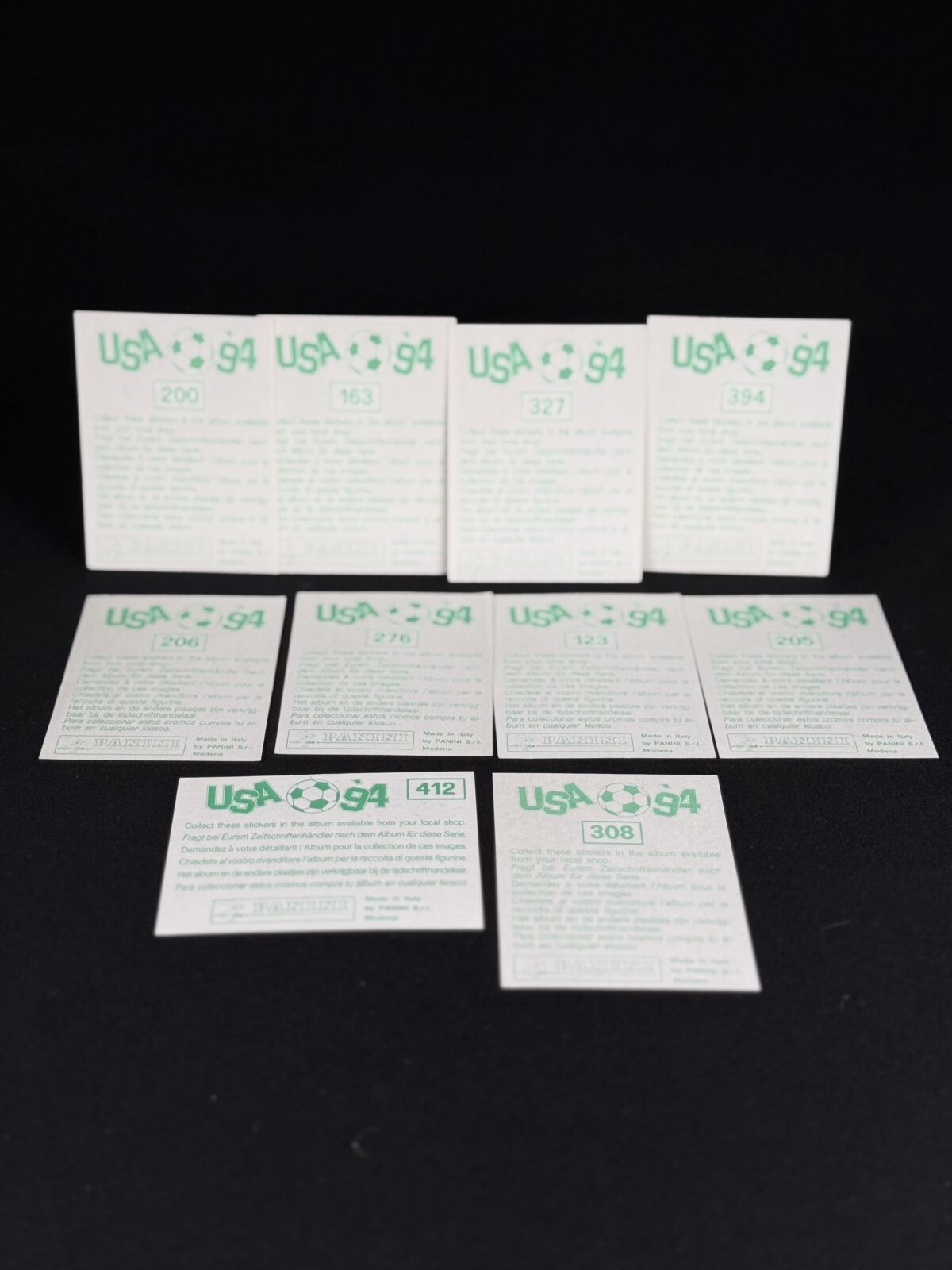 1994 Panini “USA 94” World Cup Sticker Lot (10 Stickers) - Image 2