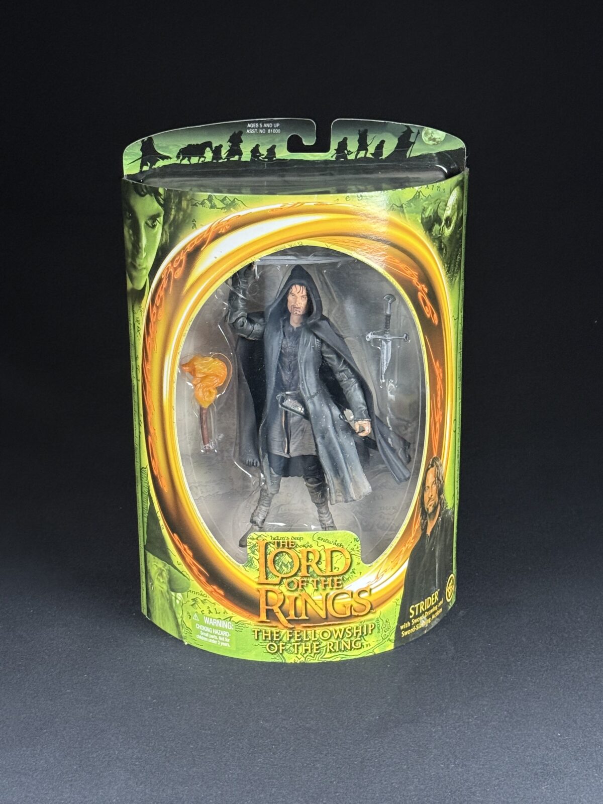Strider with Sword-Drawing & Sword-Slashing Actions – Lord of the Rings: Fellowship of the Ring (Toy Biz, 2002)
