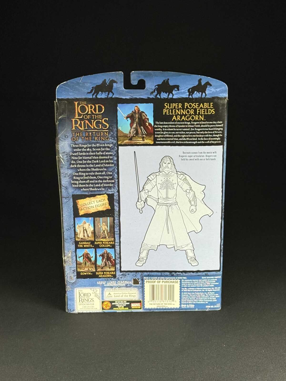 Super Poseable Pelennor Fields Aragorn – Lord of the Rings: Return of the King (Toy Biz, 2003) - Image 2