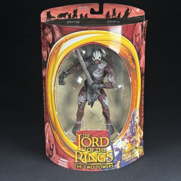 Berserker Uruk‑hai with Sword‑Swinging Attack – Lord of the Rings: The Two Towers (Toy Biz, 2002)