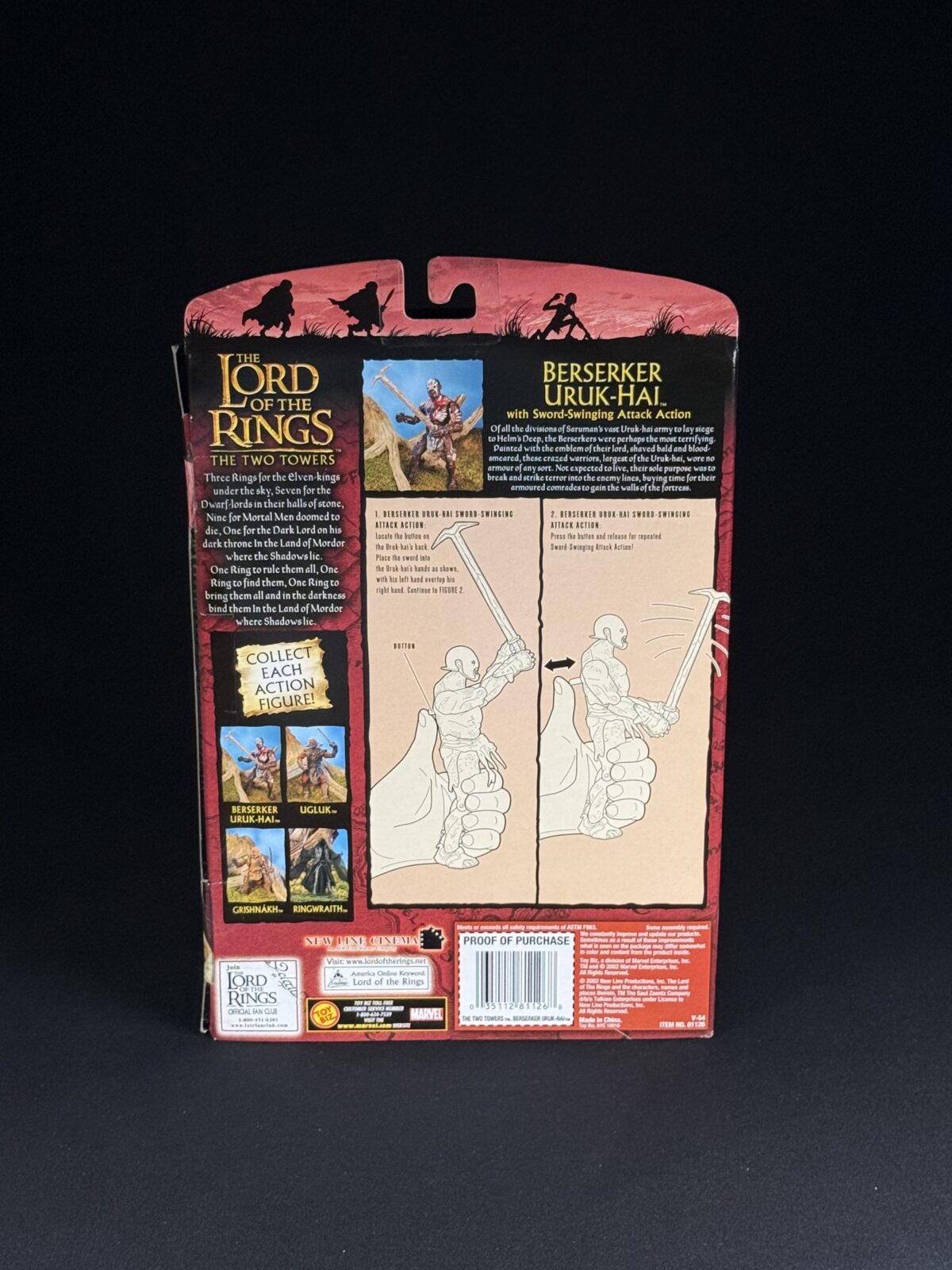 Berserker Uruk‑hai with Sword‑Swinging Attack – Lord of the Rings: The Two Towers (Toy Biz, 2002) - Image 2