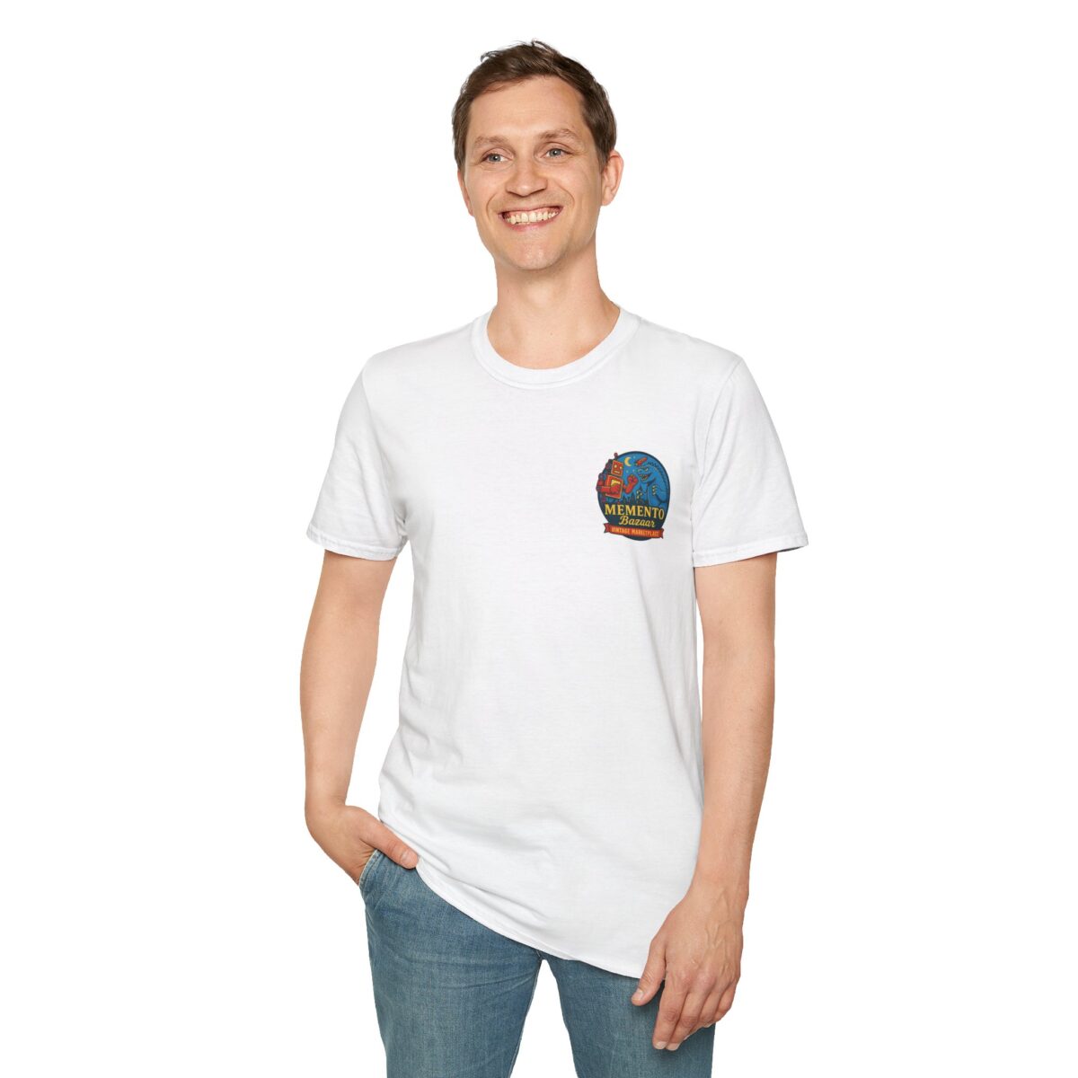 Memento Bazaar ‘The T-Shirt’ – Retro Graphic Tee, Unisex Casual Wear, Perfect for collectors who appreciate a mix of comfort and branding - Image 7