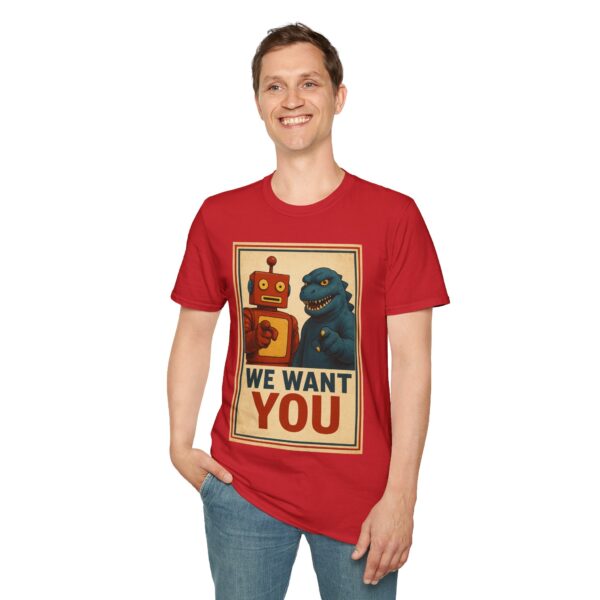 WE WANT YOU - Memento Bazaar Propaganda T-Shirt, Retro Softstyle Tee, Unisex