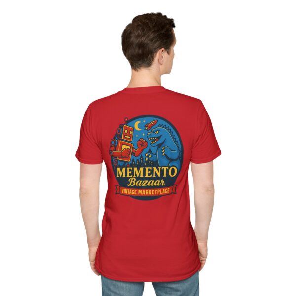 Memento Bazaar ‘The T-Shirt’ – Retro Graphic Tee, Unisex Casual Wear, Perfect for collectors who appreciate a mix of comfort and branding